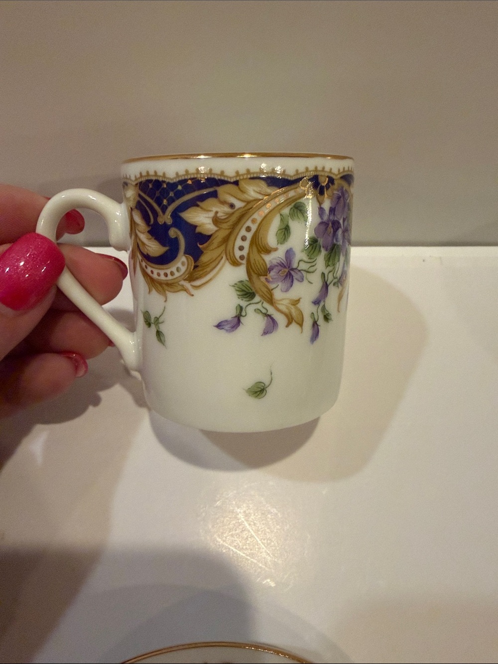 Andrea By Sadek Demataisse Cup & Saucer Set - Royal Violets - Picture 6 of 11